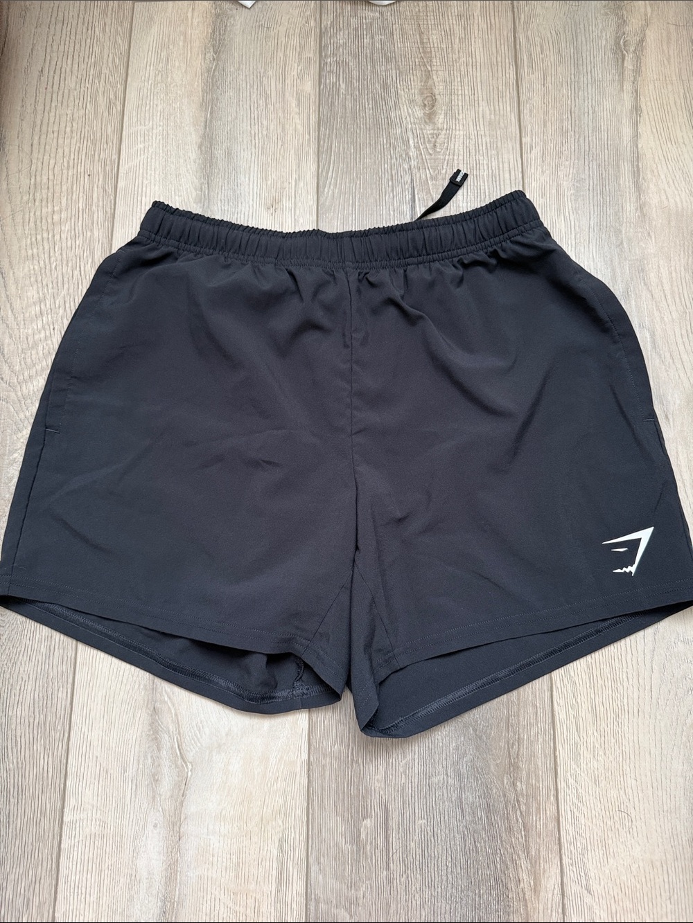 Gymshark Black Athletic Training Shorts with White Logo